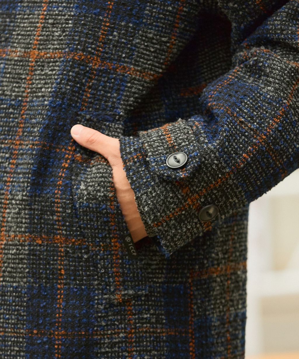 THE CRAFT CREW PRODUCTS 抗UV粗花呢立挺機能長版大衣外套_36