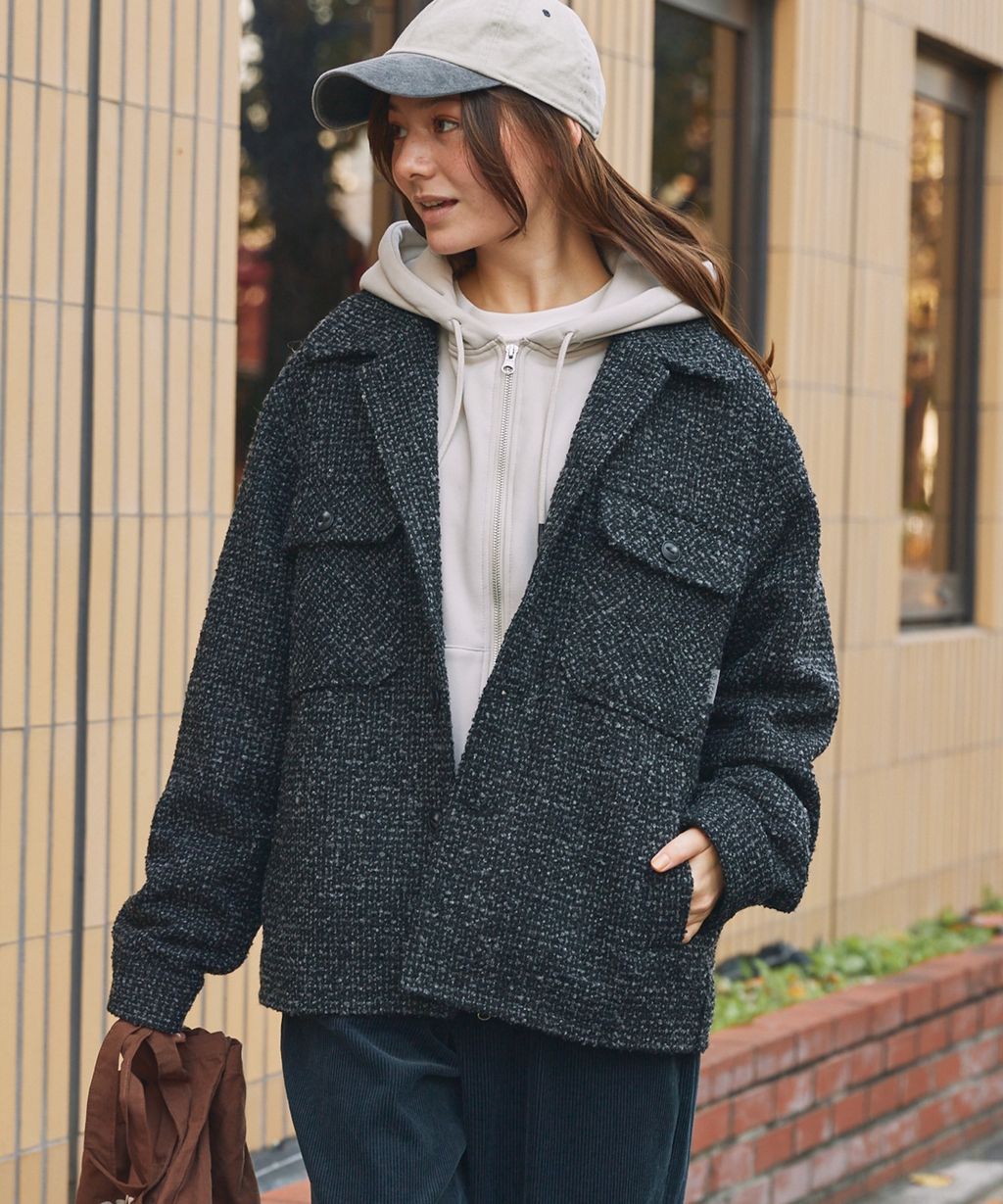 THE CRAFT CREW PRODUCTS 雙拉鍊Boxy連帽刷毛外套_55