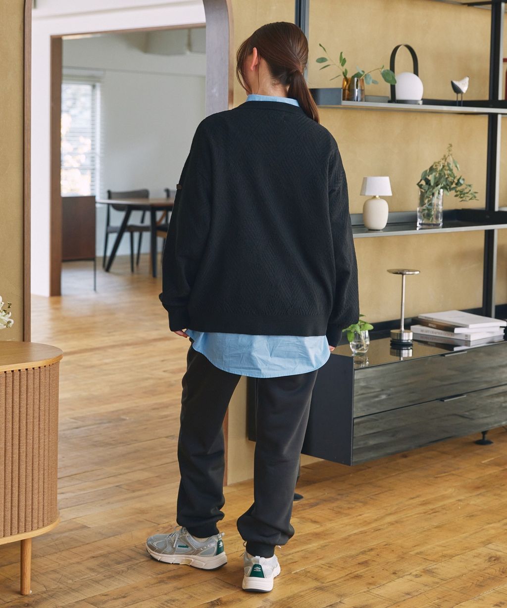 THE CRAFT CREW PRODUCTS 幾何菱格條紋圓領立體Jacquard針織上衣_36