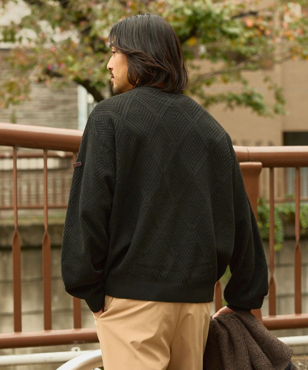 THE CRAFT CREW PRODUCTS 幾何菱格條紋圓領立體Jacquard針織上衣_30