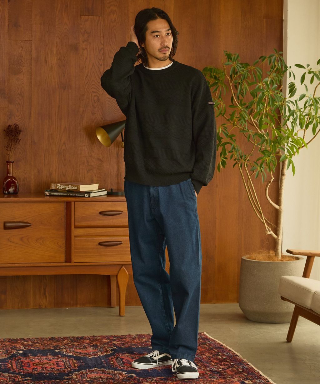 THE CRAFT CREW PRODUCTS 幾何菱格條紋圓領立體Jacquard針織上衣_45