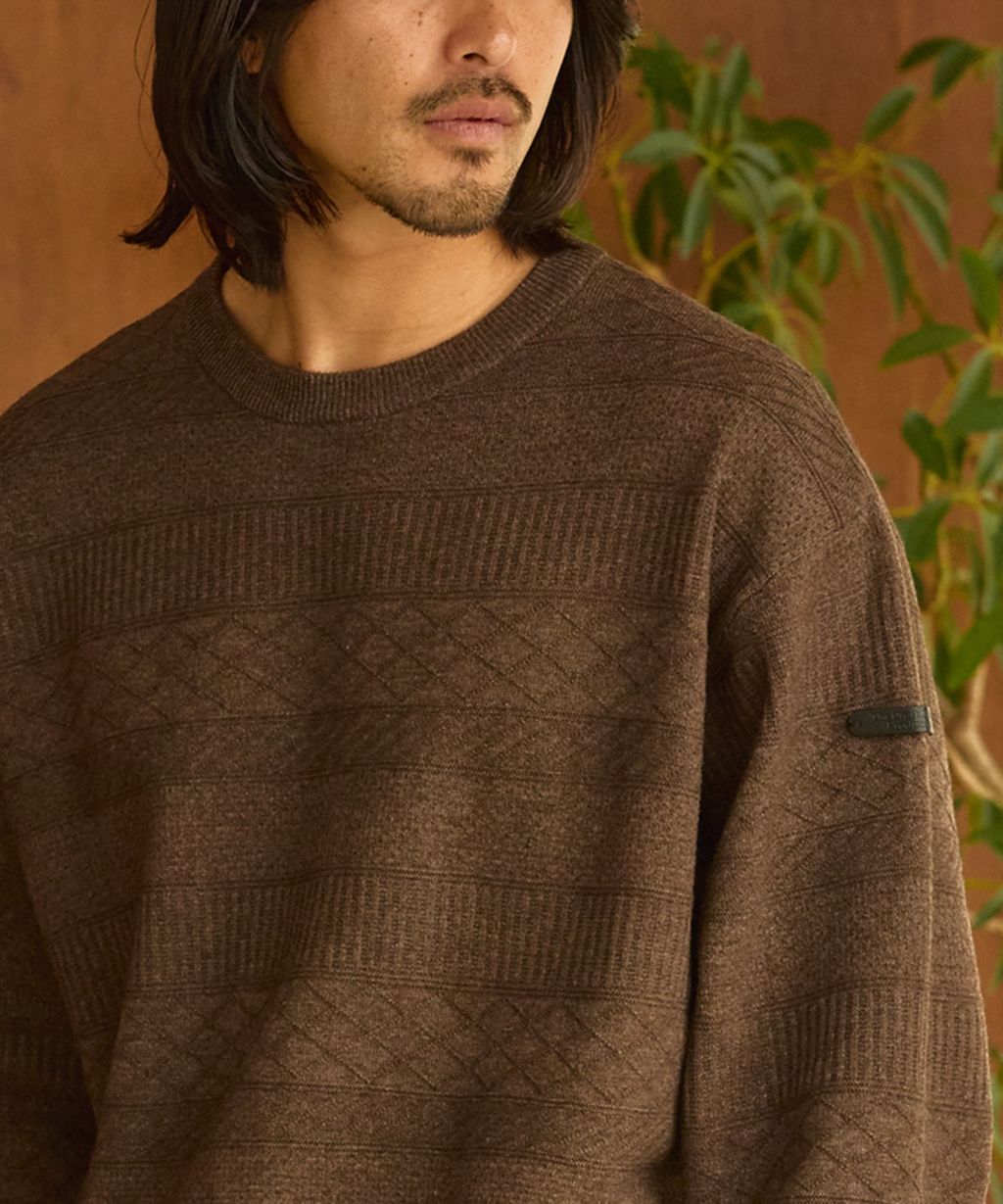 THE CRAFT CREW PRODUCTS 幾何菱格條紋圓領立體Jacquard針織上衣_18