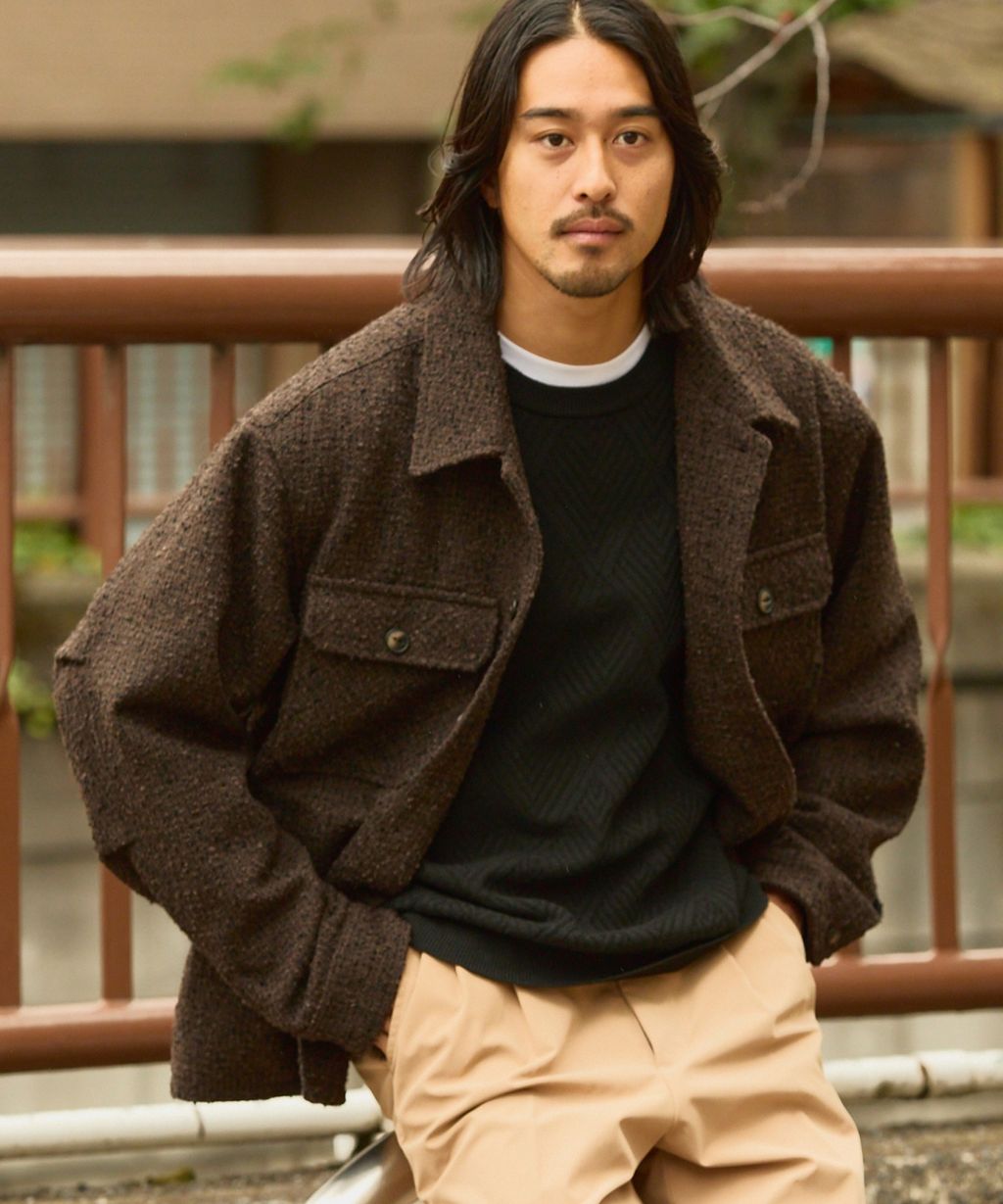 THE CRAFT CREW PRODUCTS 幾何菱格條紋圓領立體Jacquard針織上衣_32