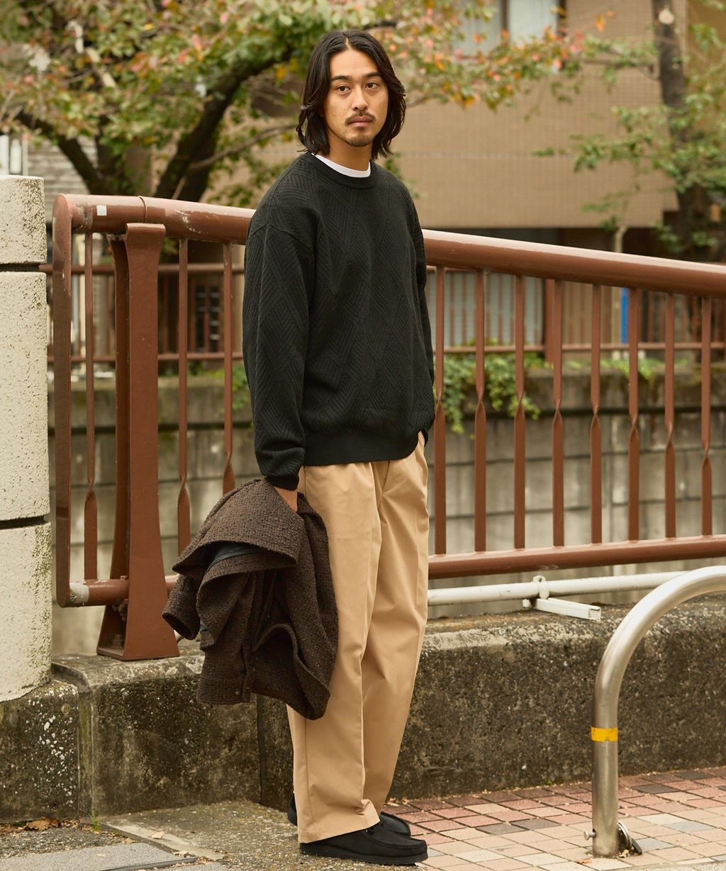 THE CRAFT CREW PRODUCTS 幾何菱格條紋圓領立體Jacquard針織上衣_27