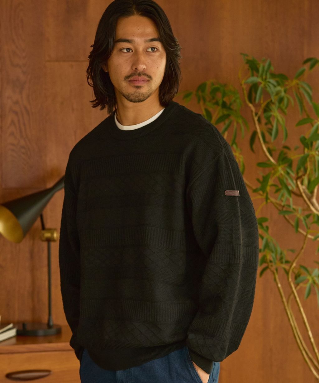 THE CRAFT CREW PRODUCTS 幾何菱格條紋圓領立體Jacquard針織上衣_49