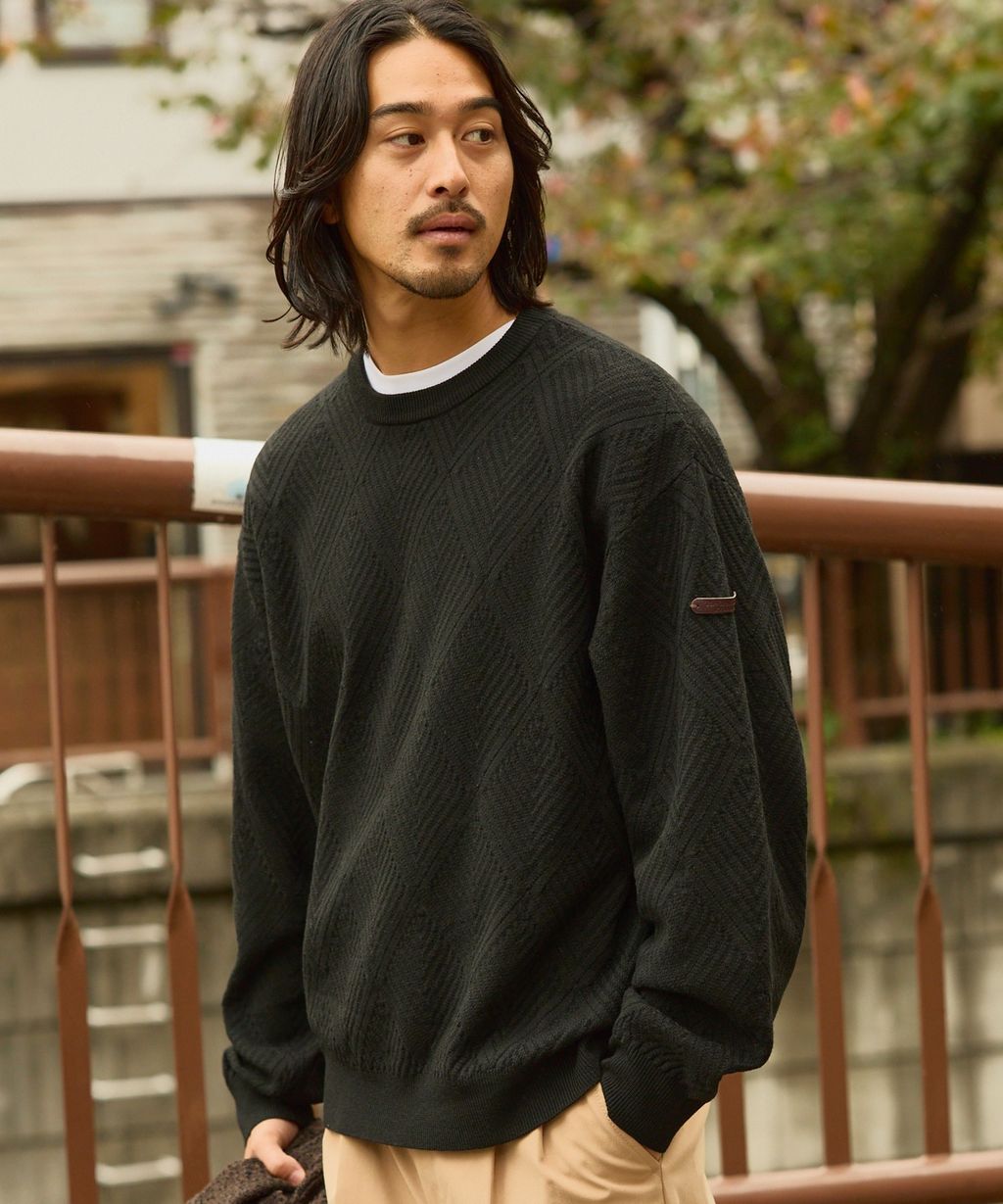 THE CRAFT CREW PRODUCTS 幾何菱格條紋圓領立體Jacquard針織上衣_25