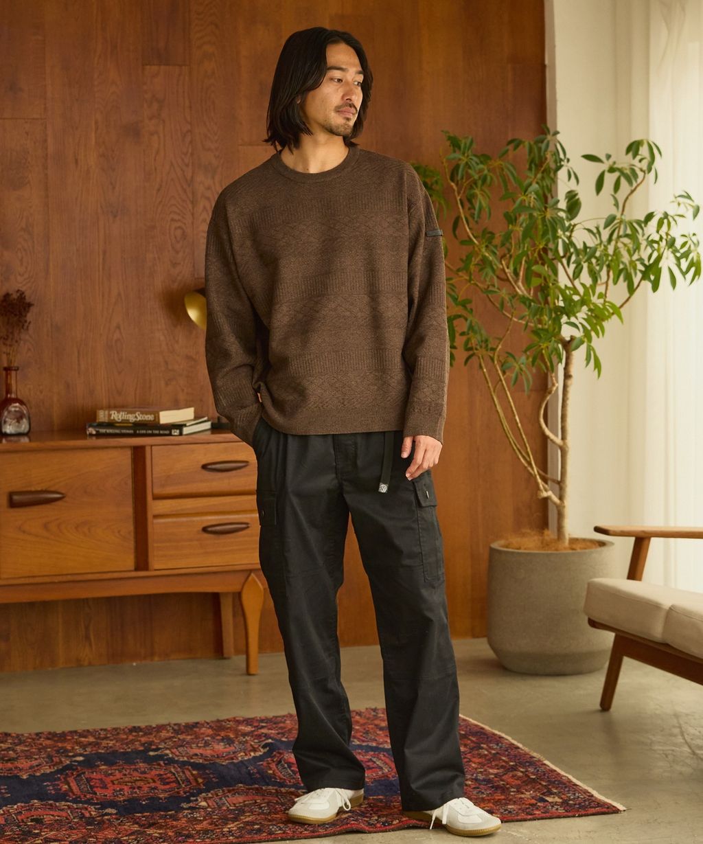 THE CRAFT CREW PRODUCTS 幾何菱格條紋圓領立體Jacquard針織上衣_19