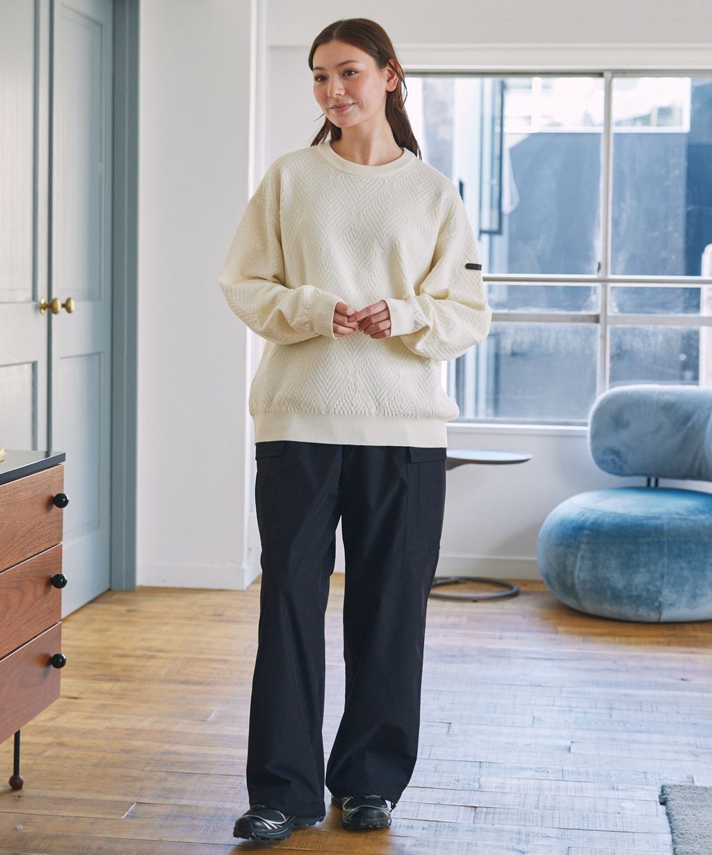 THE CRAFT CREW PRODUCTS 幾何菱格條紋圓領立體Jacquard針織上衣_75