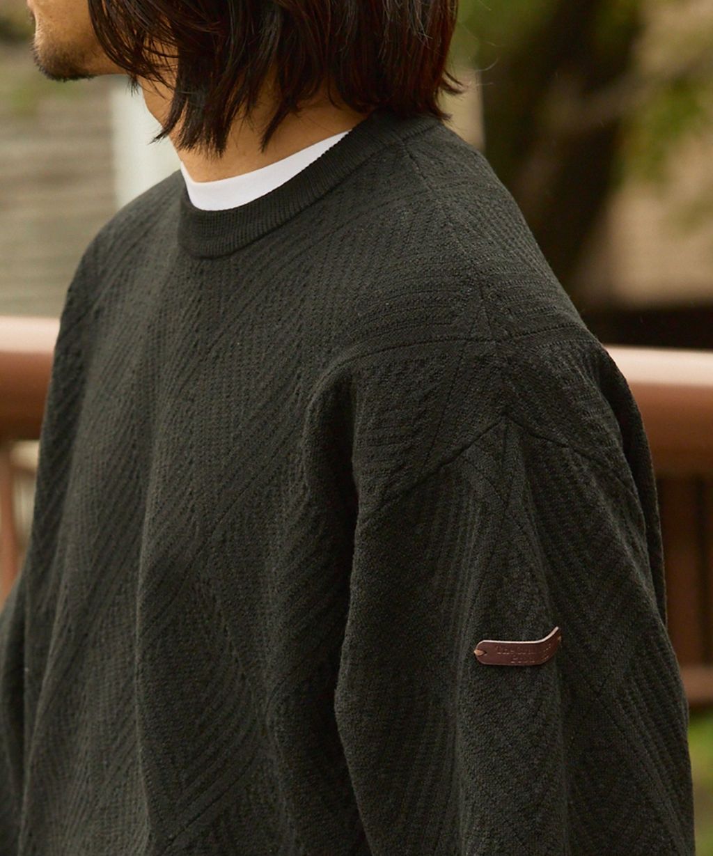 THE CRAFT CREW PRODUCTS 幾何菱格條紋圓領立體Jacquard針織上衣_26