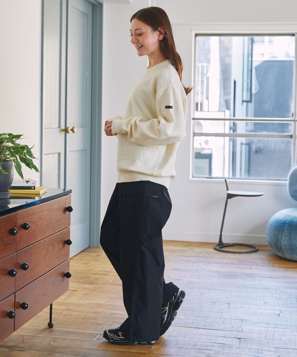 THE CRAFT CREW PRODUCTS 幾何菱格條紋圓領立體Jacquard針織上衣_76