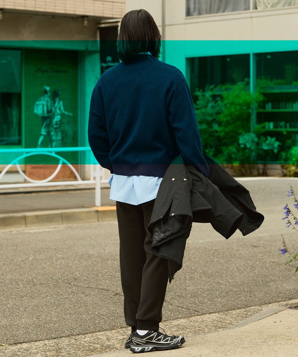 THE CRAFT CREW PRODUCTS 幾何菱格條紋圓領立體Jacquard針織上衣_9