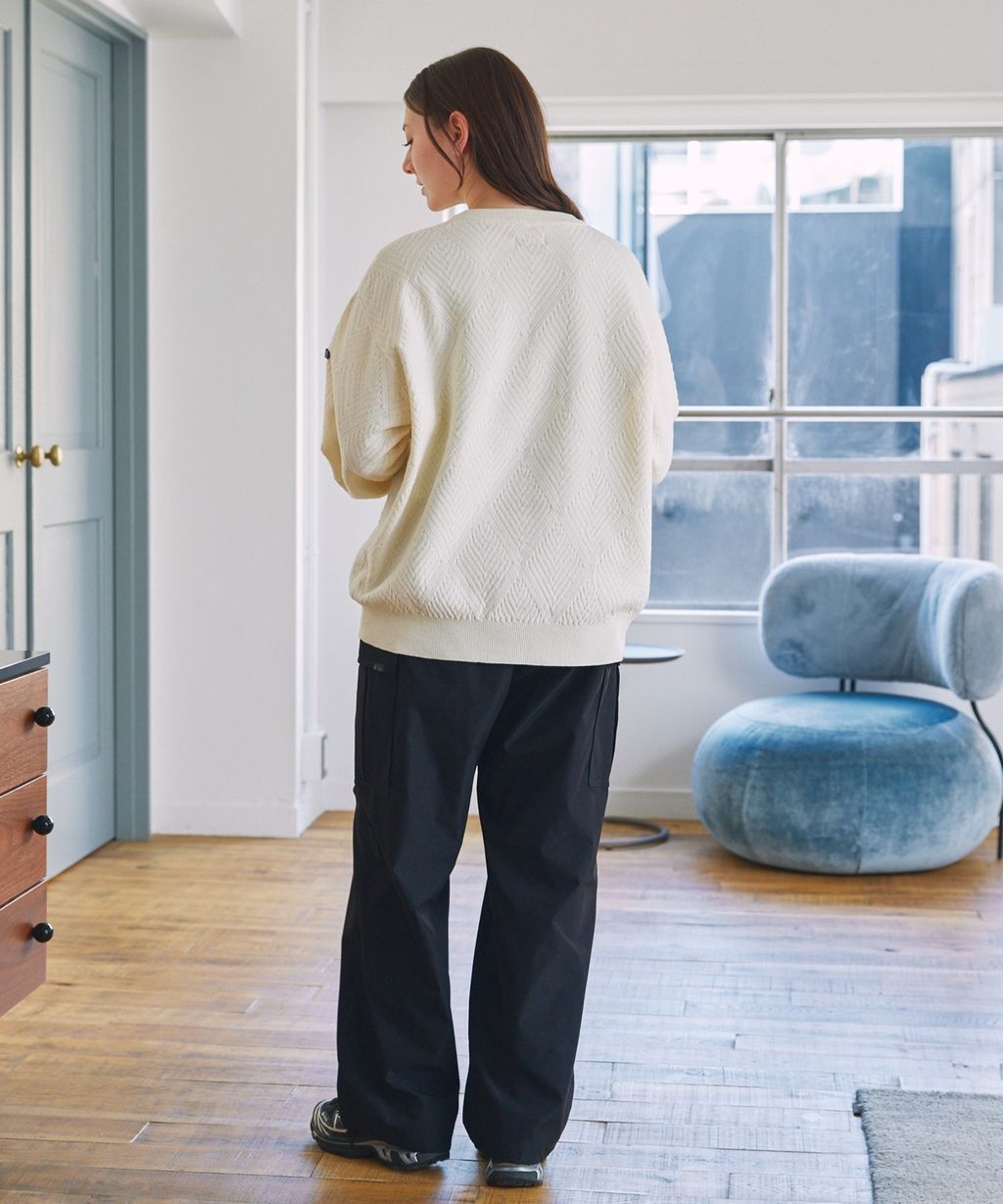 THE CRAFT CREW PRODUCTS 幾何菱格條紋圓領立體Jacquard針織上衣_77