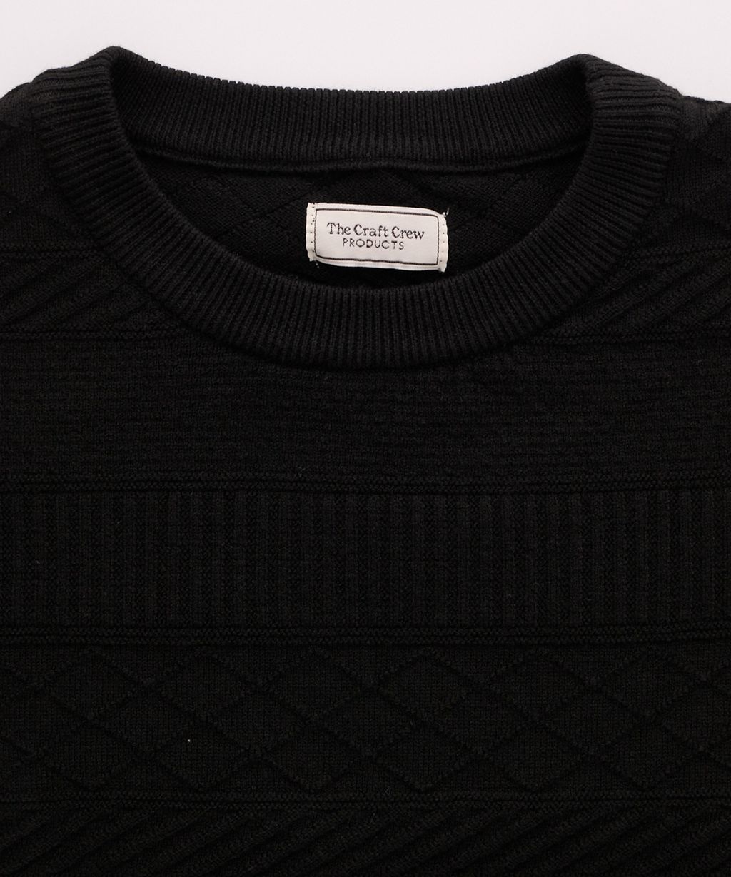THE CRAFT CREW PRODUCTS 幾何菱格條紋圓領立體Jacquard針織上衣_65