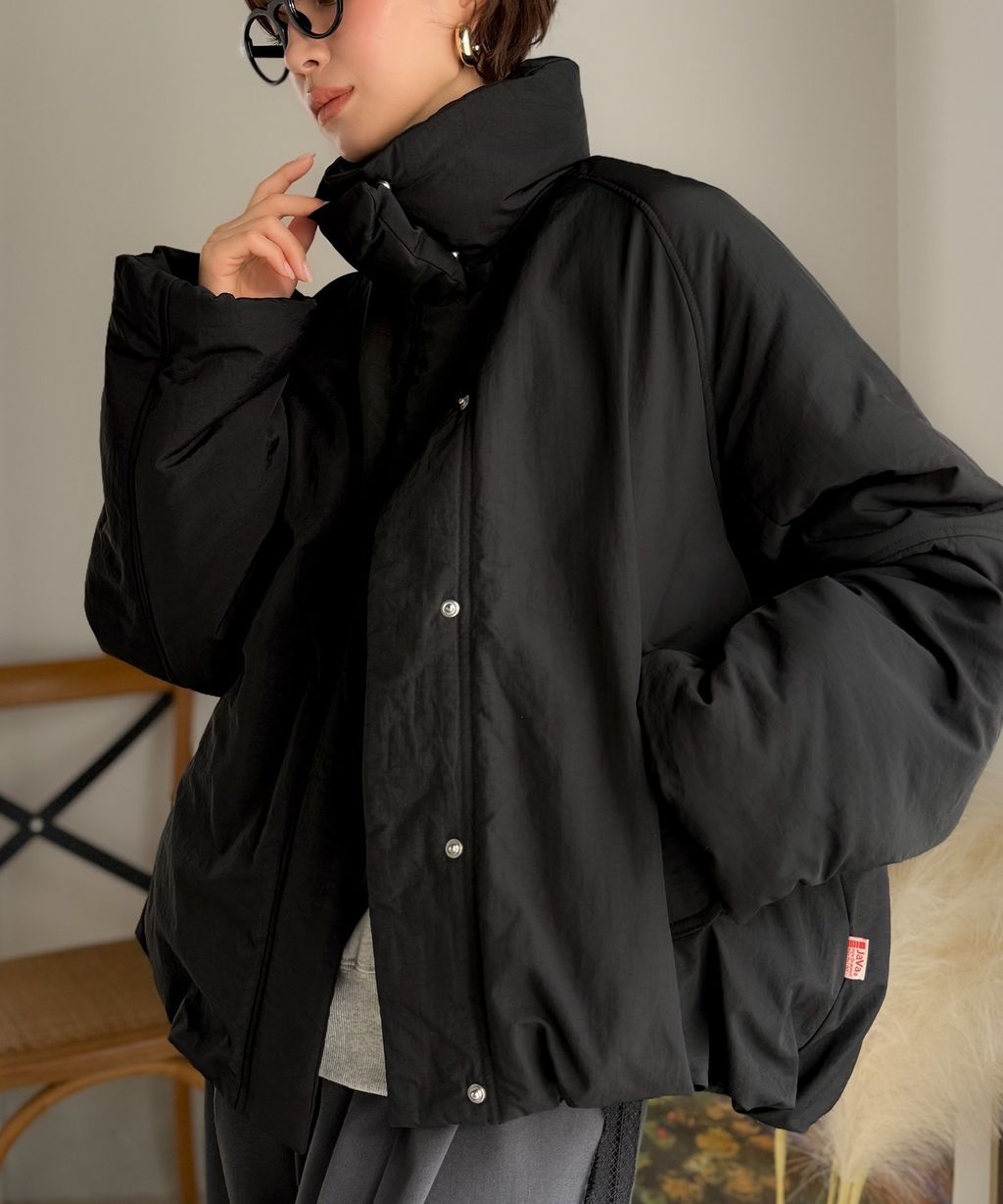 JaVa 可拆式立領2way保暖中棉外套(男女同款)_4