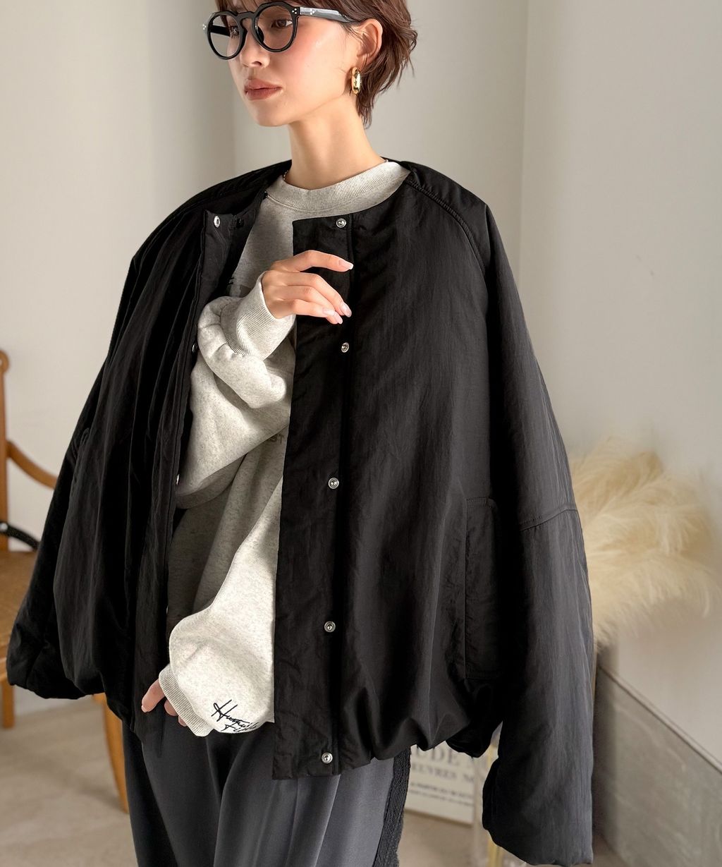 JaVa 可拆式立領2way保暖中棉外套(男女同款)_14