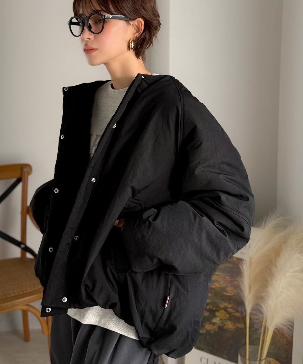 JaVa 可拆式立領2way保暖中棉外套(男女同款)_11