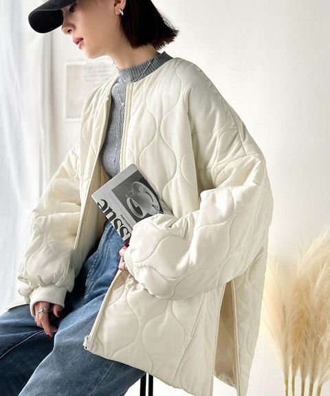 JaVa 縫線格紋輕中棉百搭外套_2