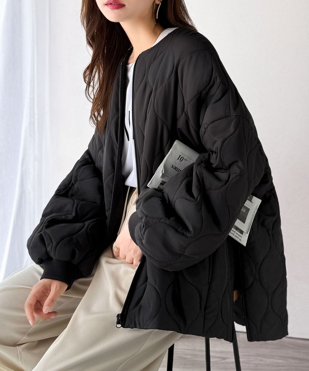 JaVa 縫線格紋輕中棉百搭外套_3