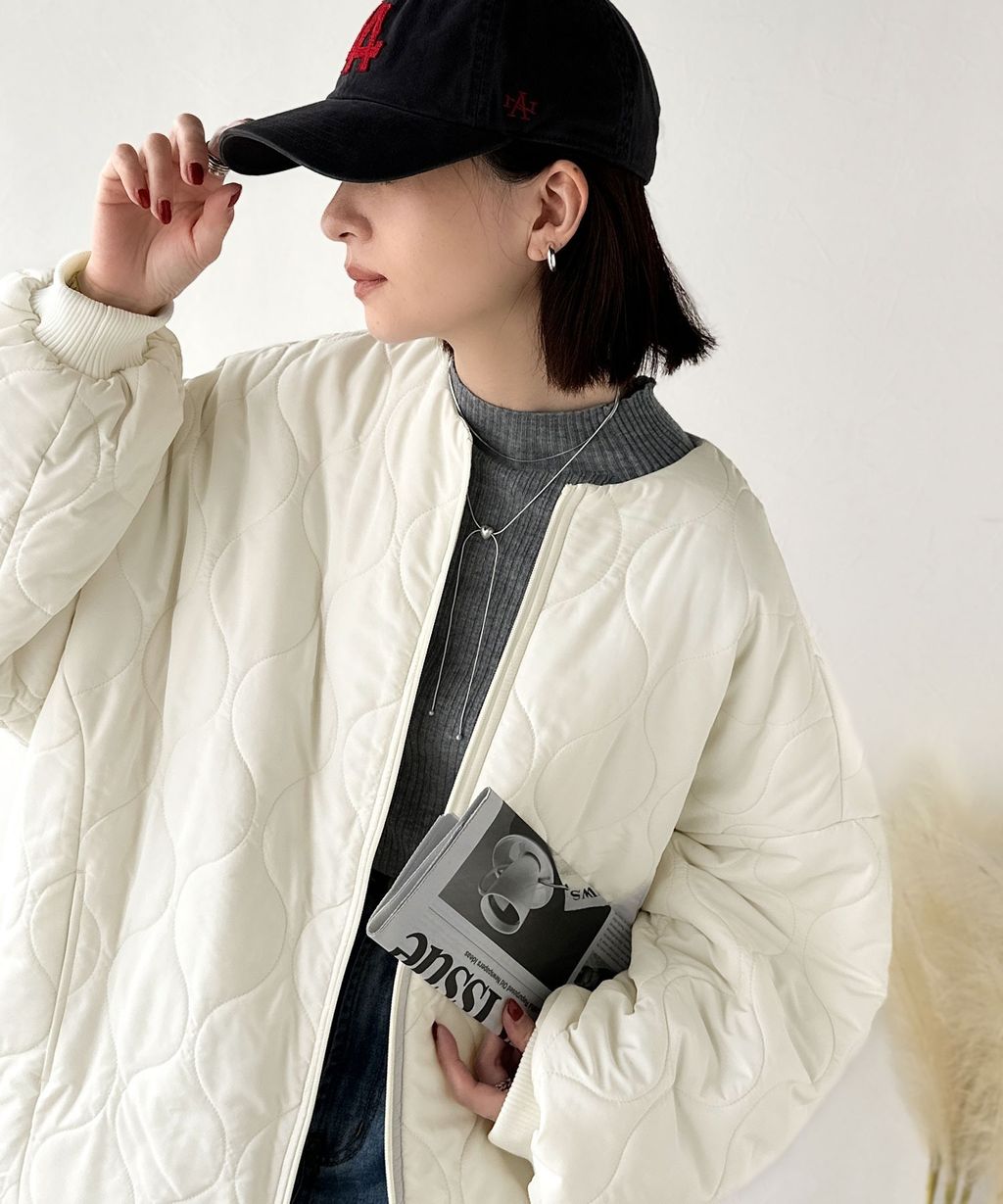 JaVa 縫線格紋輕中棉百搭外套_6