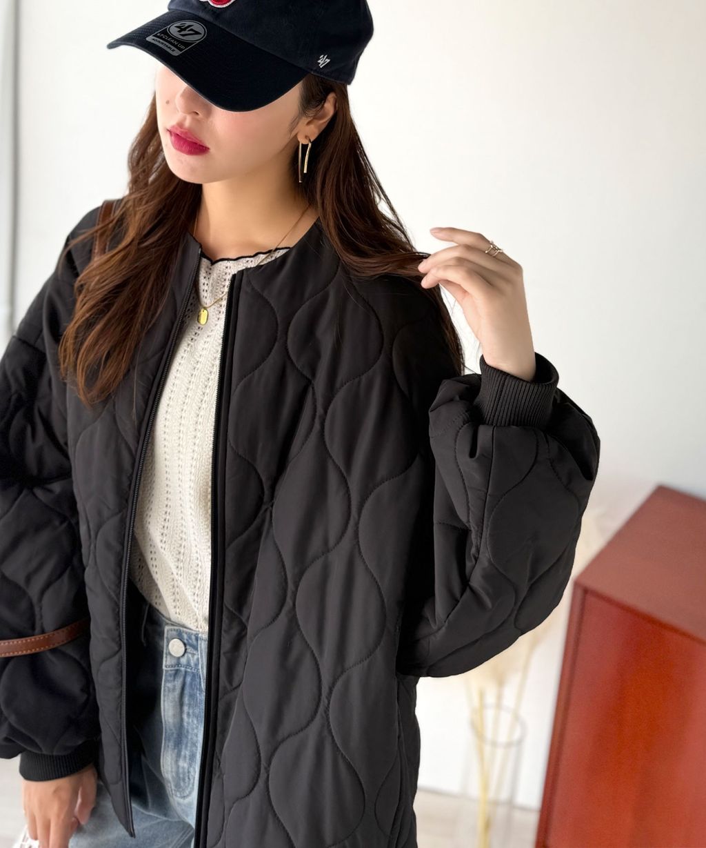 JaVa 縫線格紋輕中棉百搭外套_11