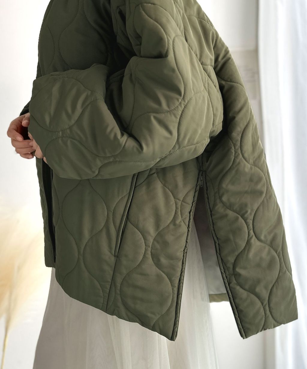 JaVa 縫線格紋輕中棉百搭外套_35