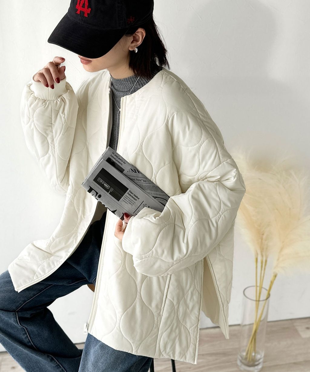 JaVa 縫線格紋輕中棉百搭外套_28