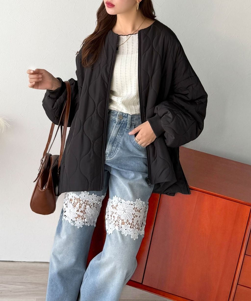 JaVa 縫線格紋輕中棉百搭外套_23