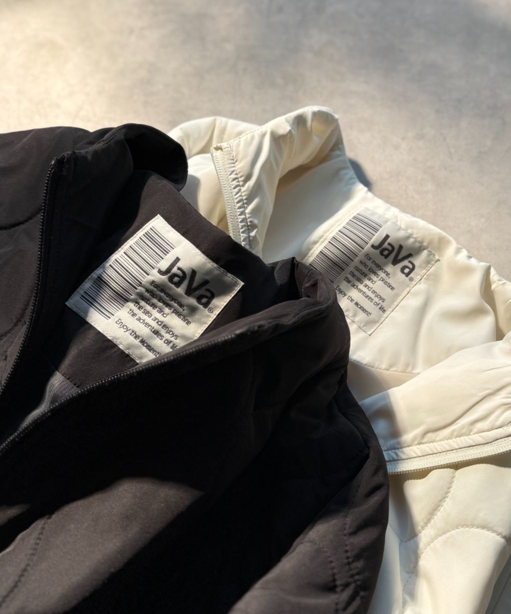 JaVa 縫線格紋輕中棉百搭外套_32