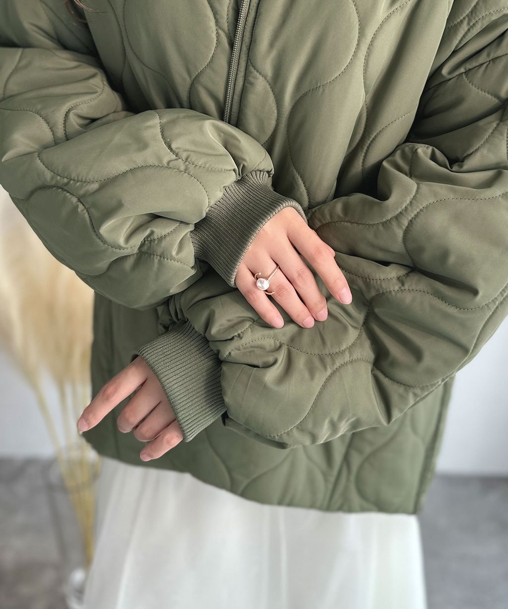 JaVa 縫線格紋輕中棉百搭外套_21