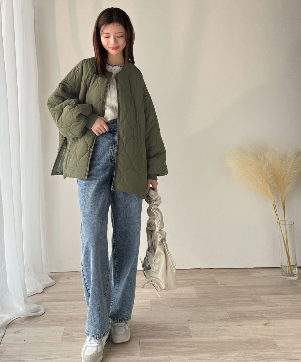 JaVa 縫線格紋輕中棉百搭外套_17