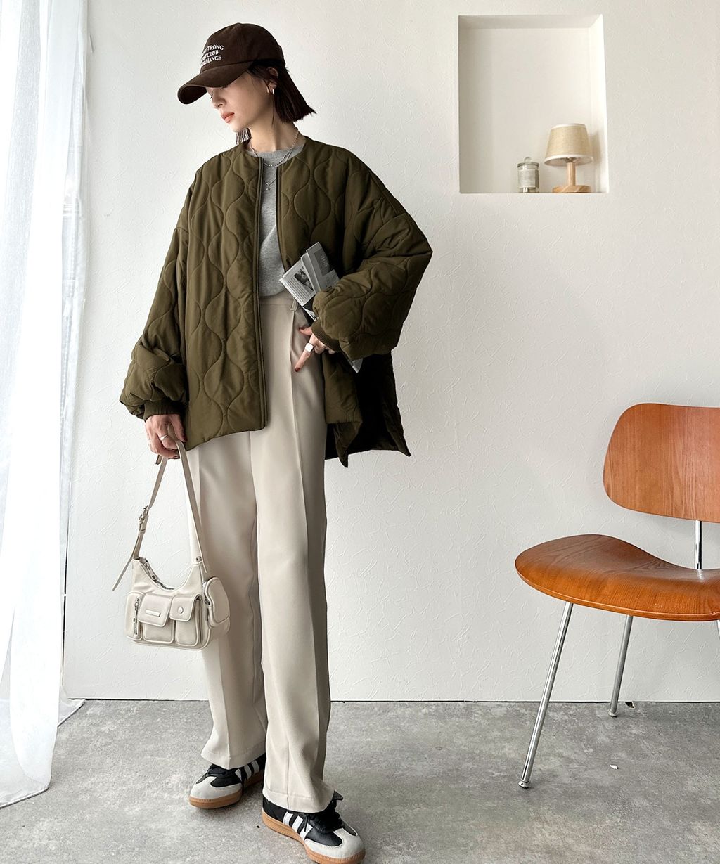 JaVa 縫線格紋輕中棉百搭外套_12