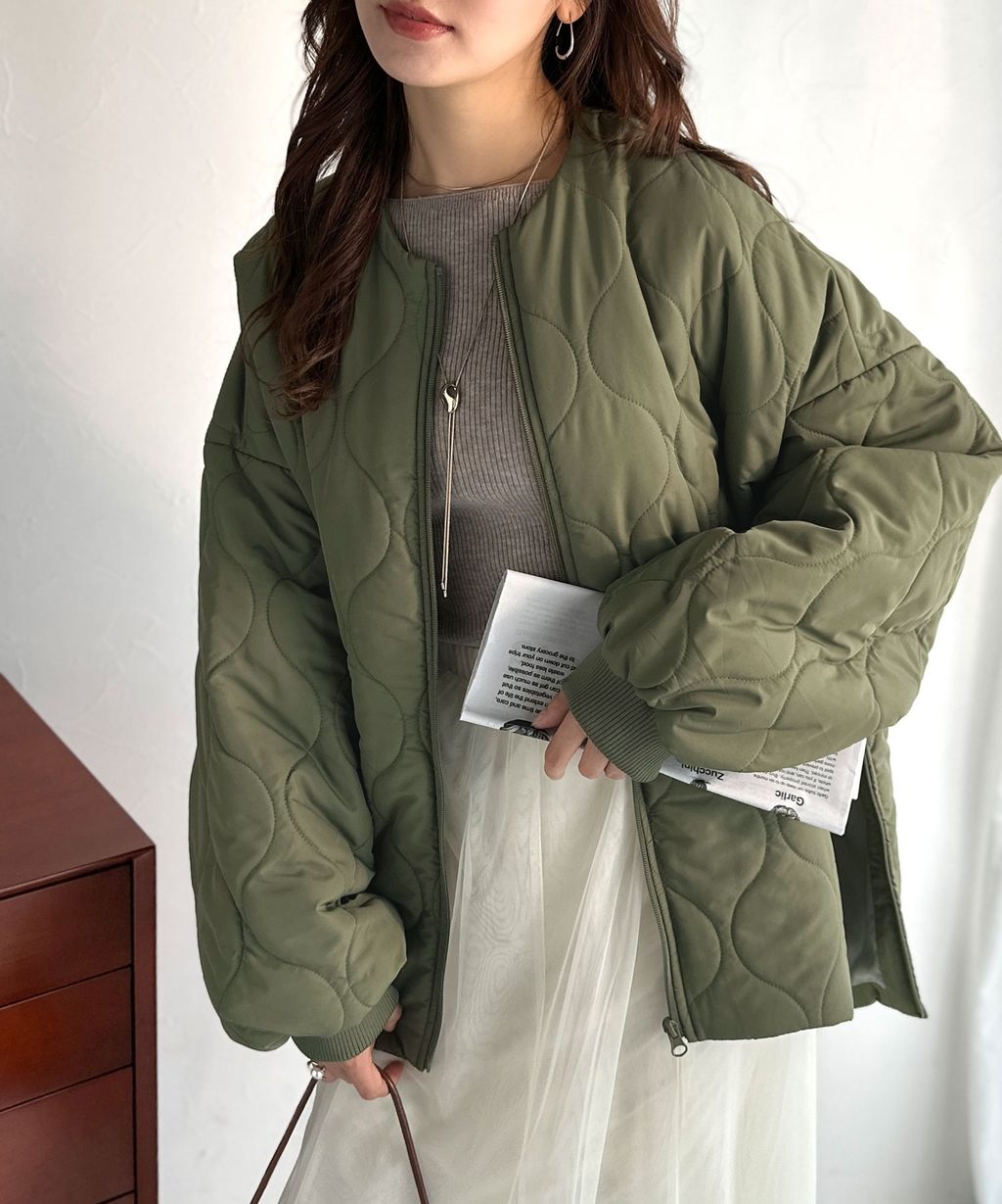 JaVa 縫線格紋輕中棉百搭外套_16