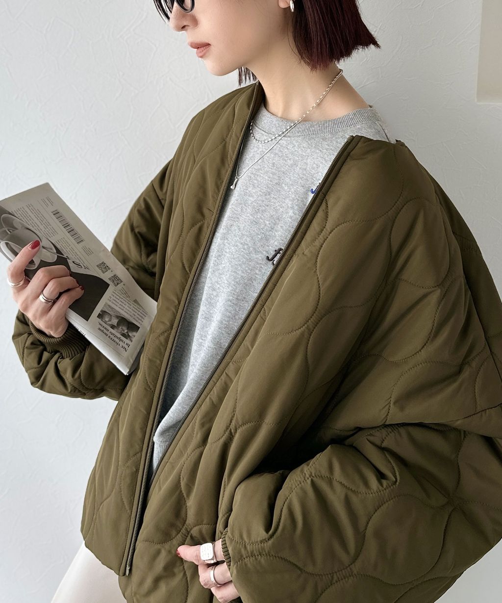 JaVa 縫線格紋輕中棉百搭外套_13