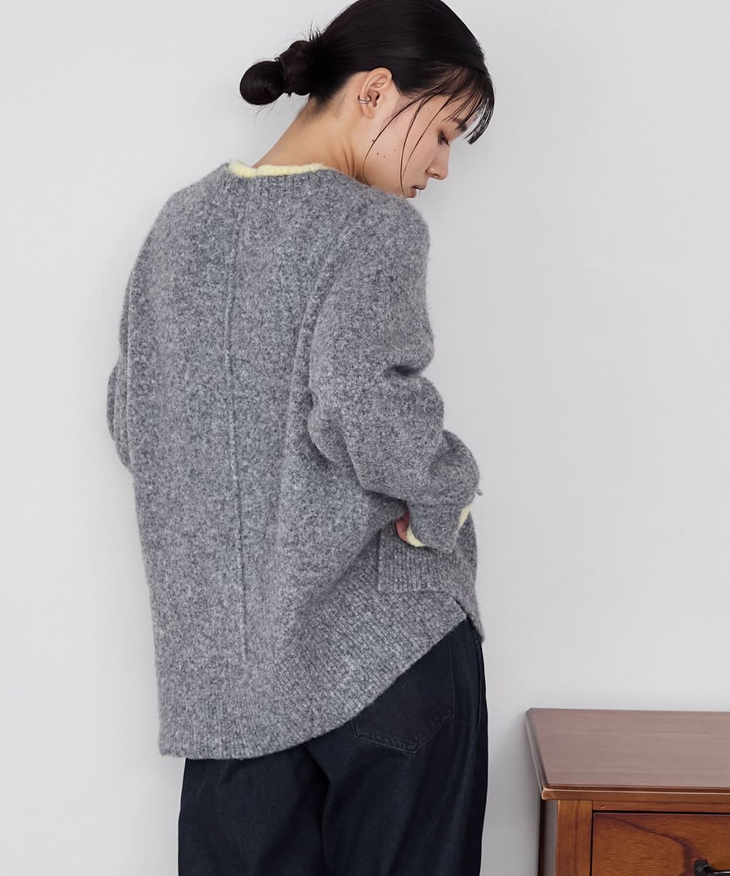 forksy. 假兩件層次感莫克領親膚針織上衣_83