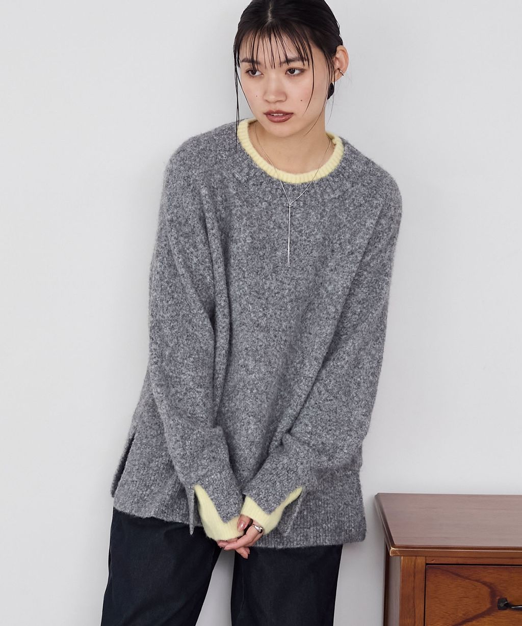 forksy. 假兩件層次感莫克領親膚針織上衣_81