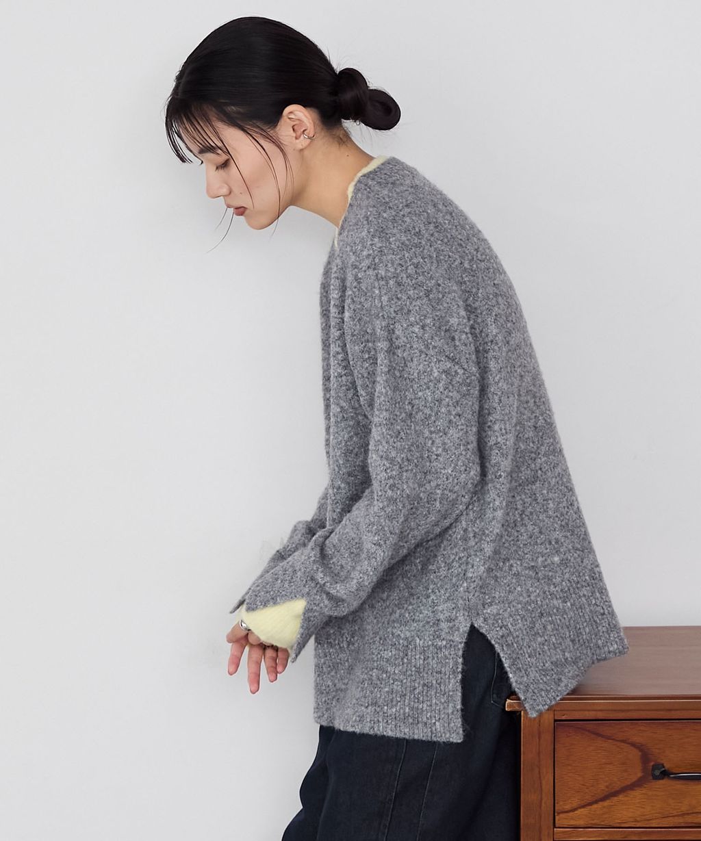 forksy. 假兩件層次感莫克領親膚針織上衣_82