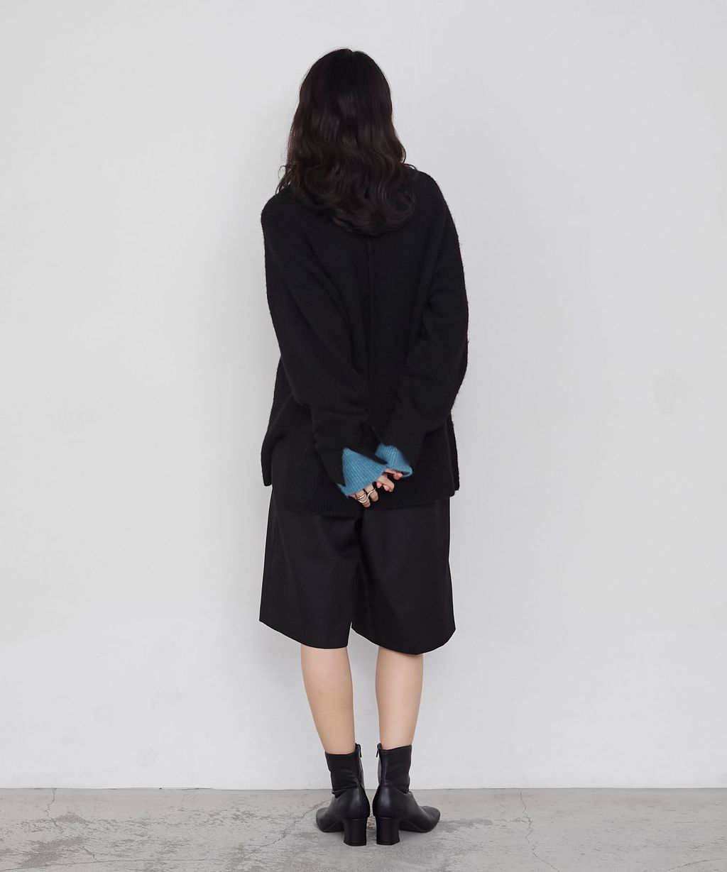 forksy. 假兩件層次感莫克領親膚針織上衣_73