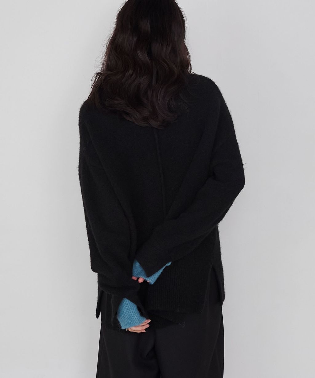 forksy. 假兩件層次感莫克領親膚針織上衣_67