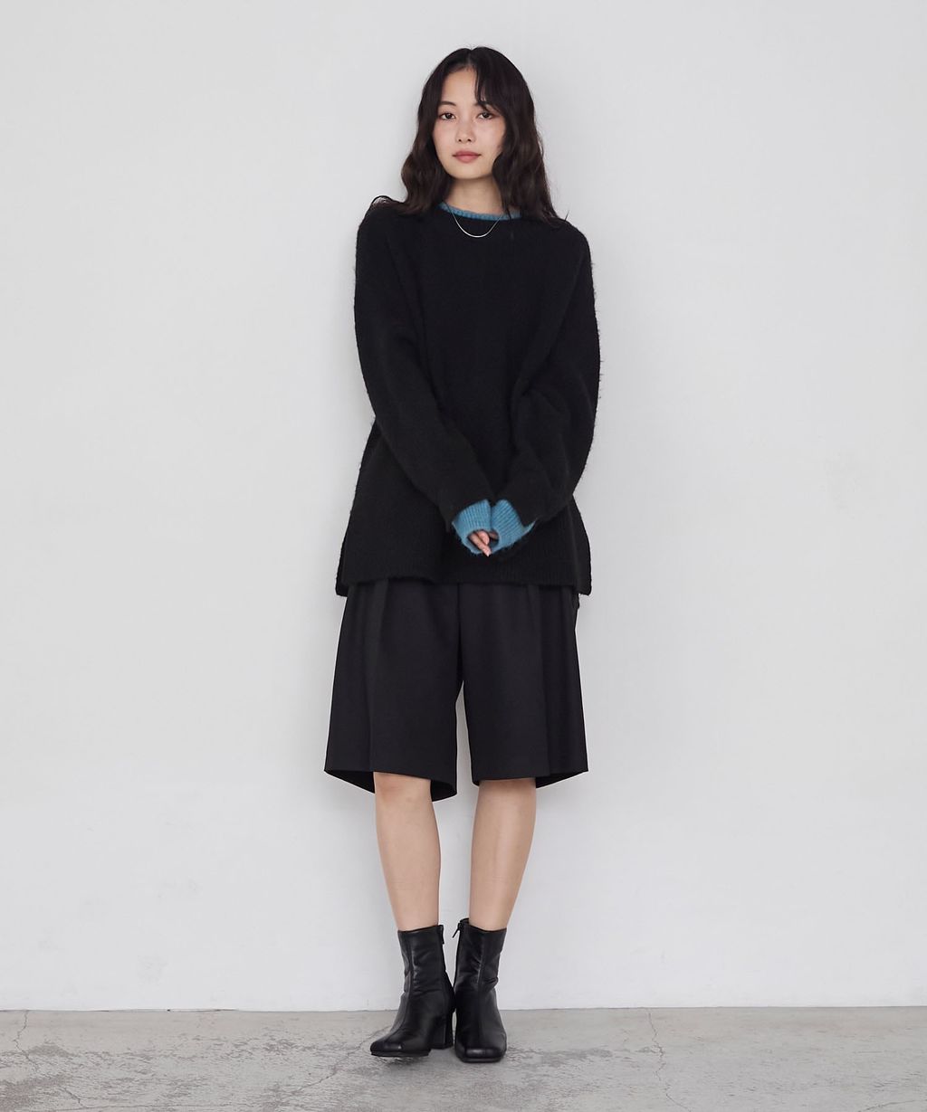 forksy. 假兩件層次感莫克領親膚針織上衣_70