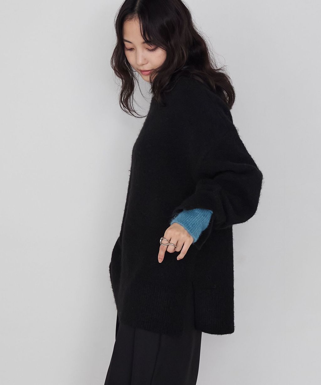 forksy. 假兩件層次感莫克領親膚針織上衣_66