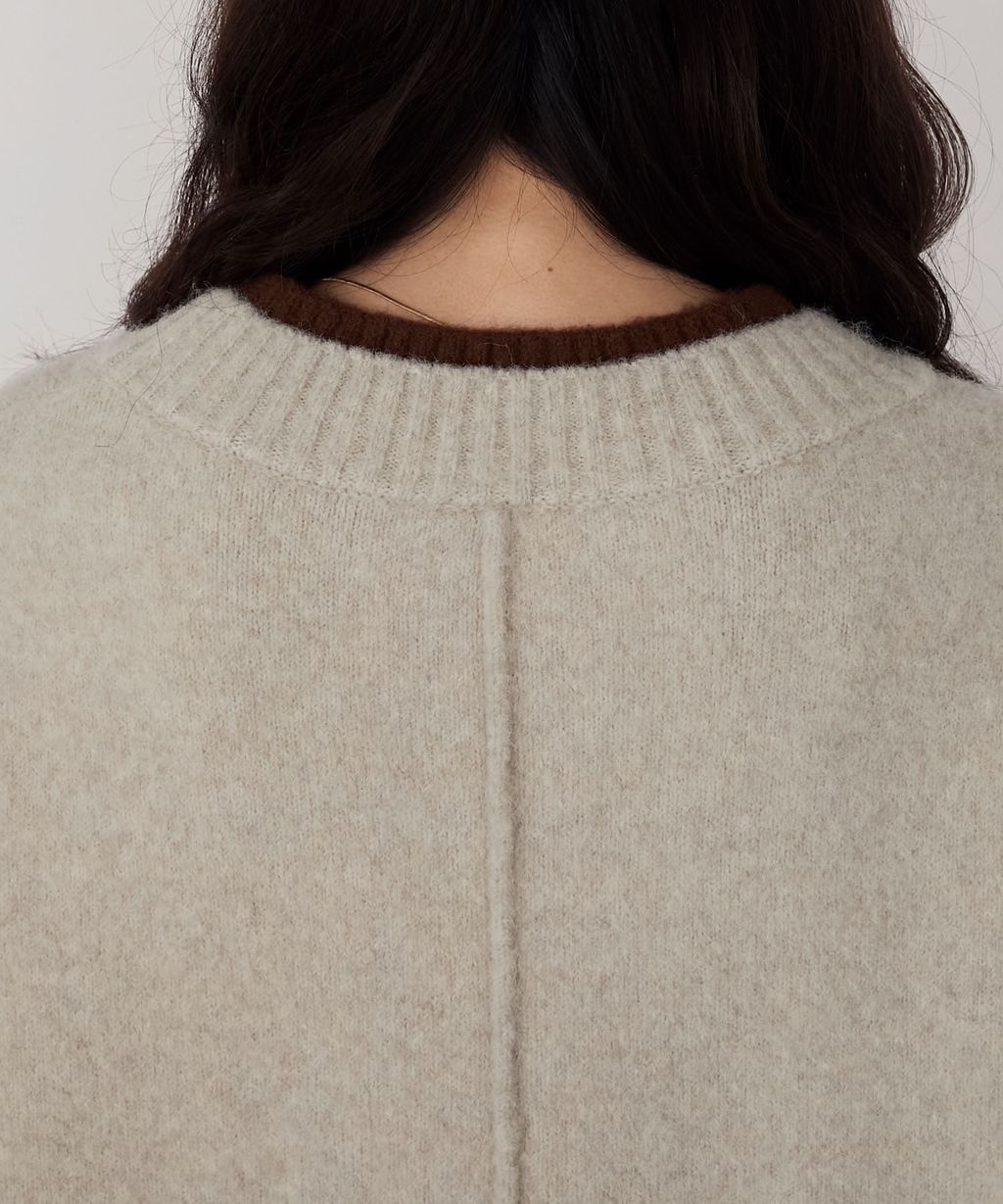 forksy. 假兩件層次感莫克領親膚針織上衣_60