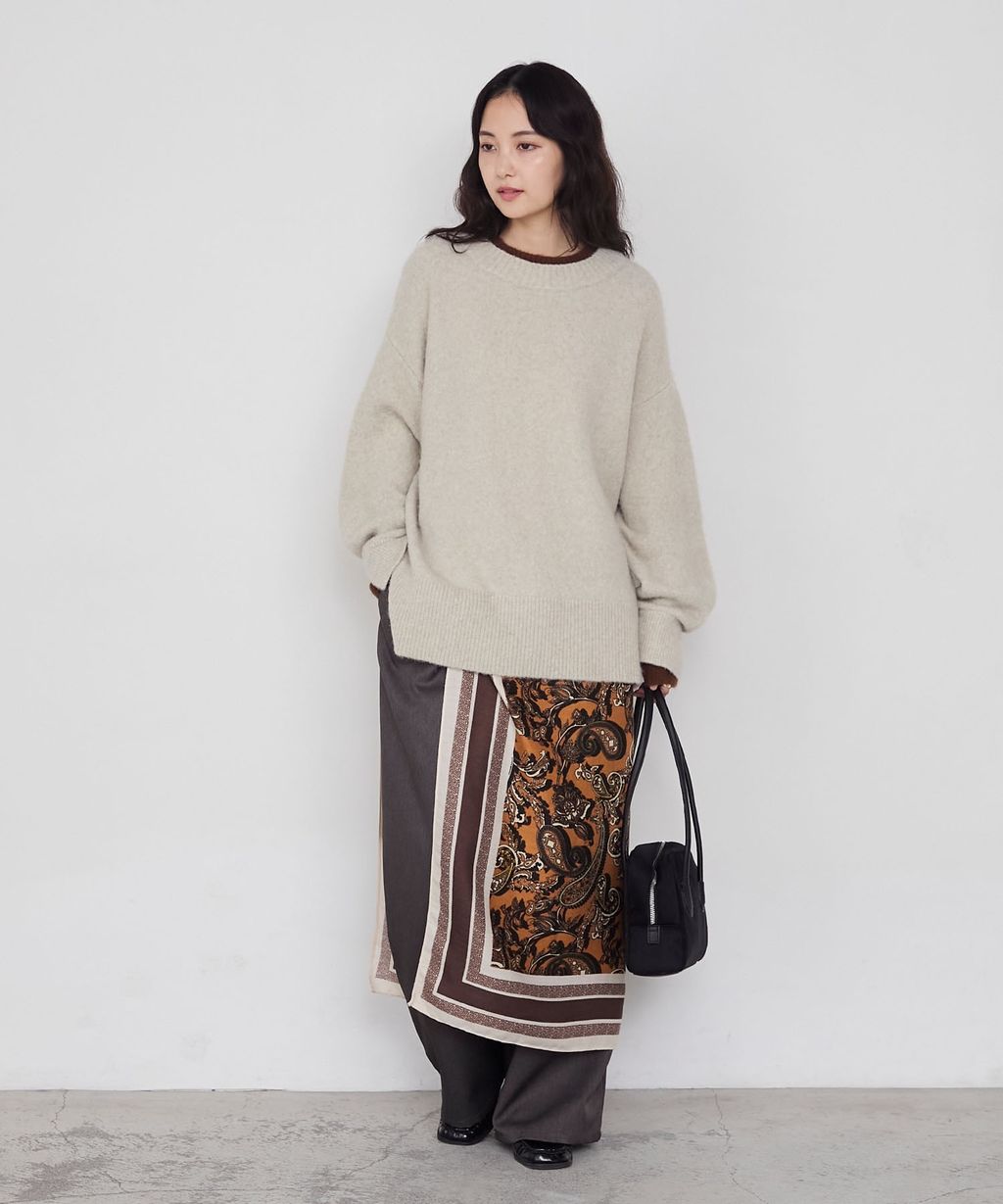 forksy. 假兩件層次感莫克領親膚針織上衣_47