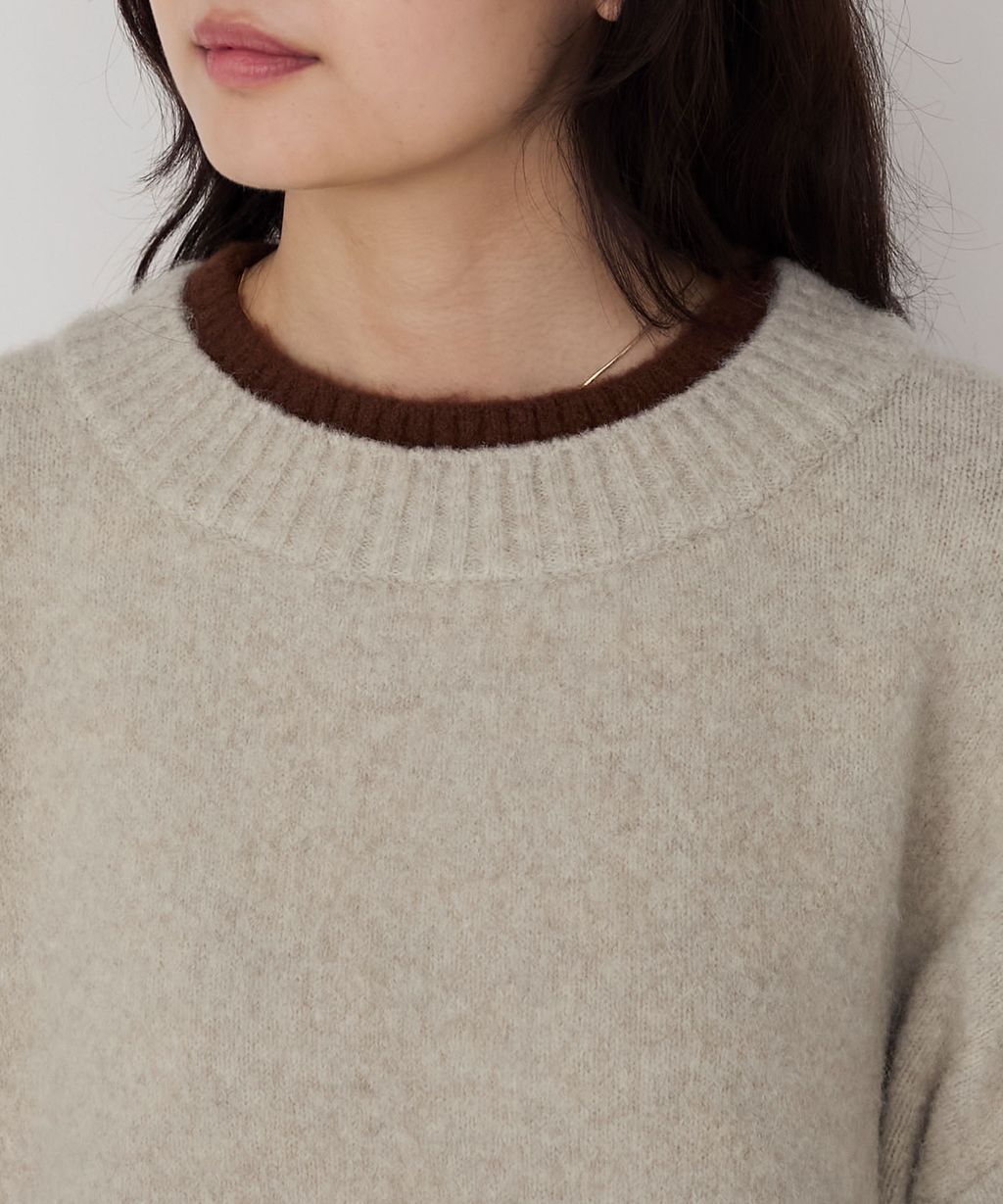 forksy. 假兩件層次感莫克領親膚針織上衣_52