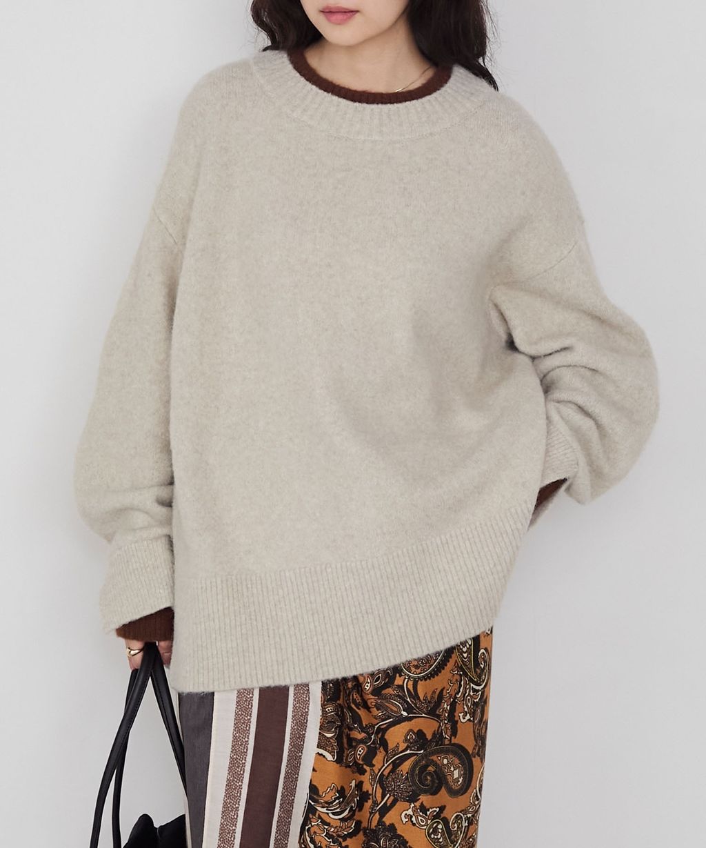 forksy. 假兩件層次感莫克領親膚針織上衣_39