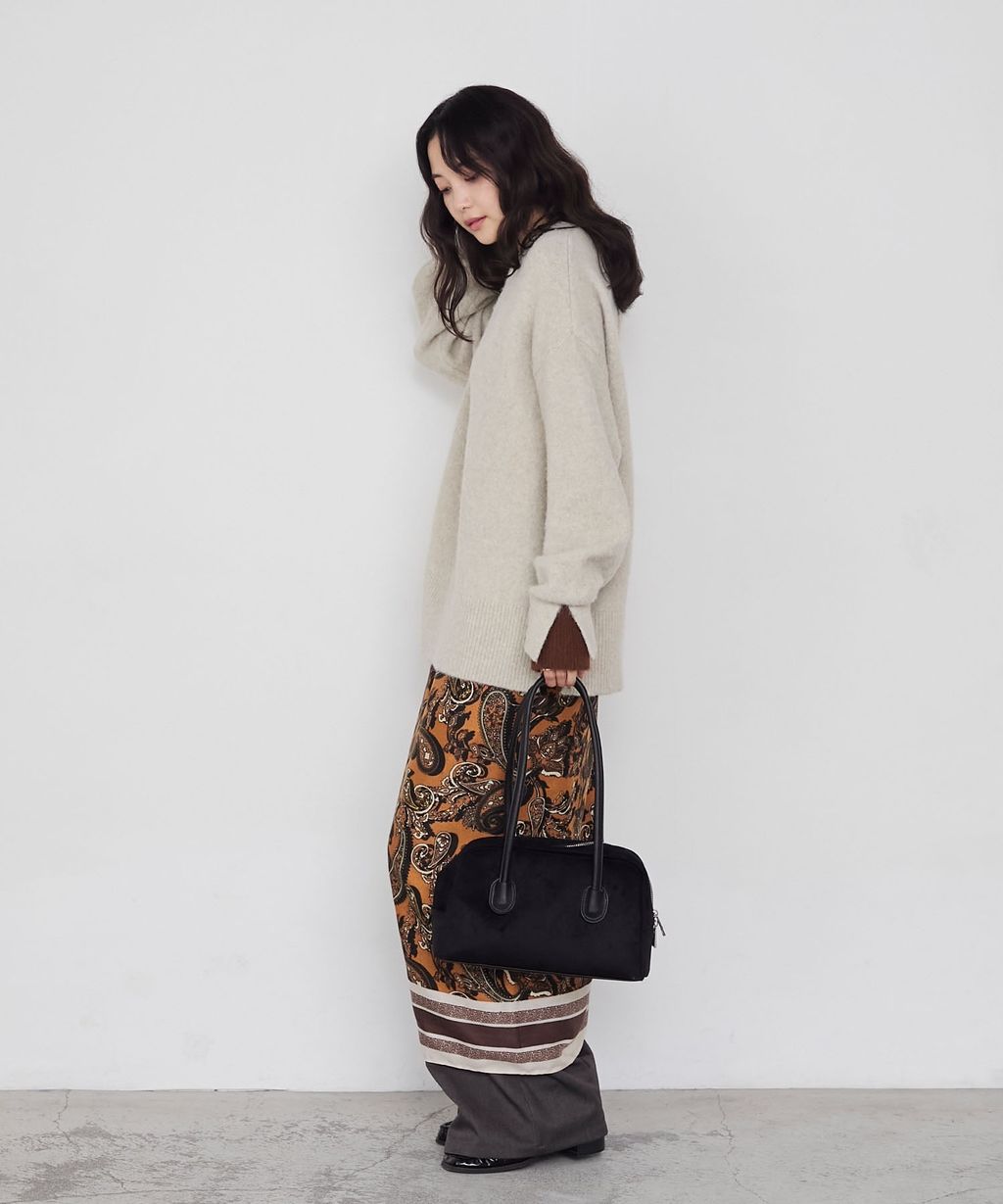 forksy. 假兩件層次感莫克領親膚針織上衣_48