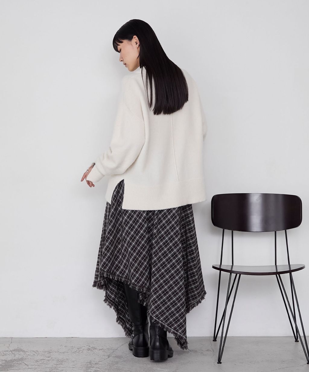 forksy. 假兩件層次感莫克領親膚針織上衣_19