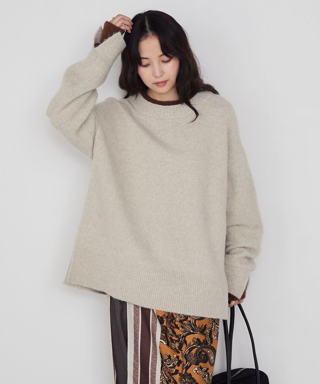 forksy. 假兩件層次感莫克領親膚針織上衣_37