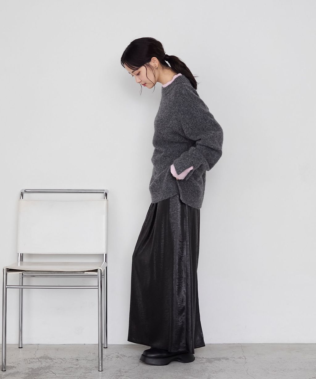 forksy. 假兩件層次感莫克領親膚針織上衣_31