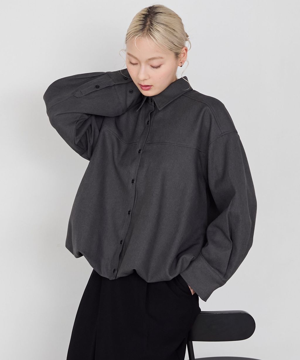 forksy. 立體澎裙下擺短版襯衫外套_5