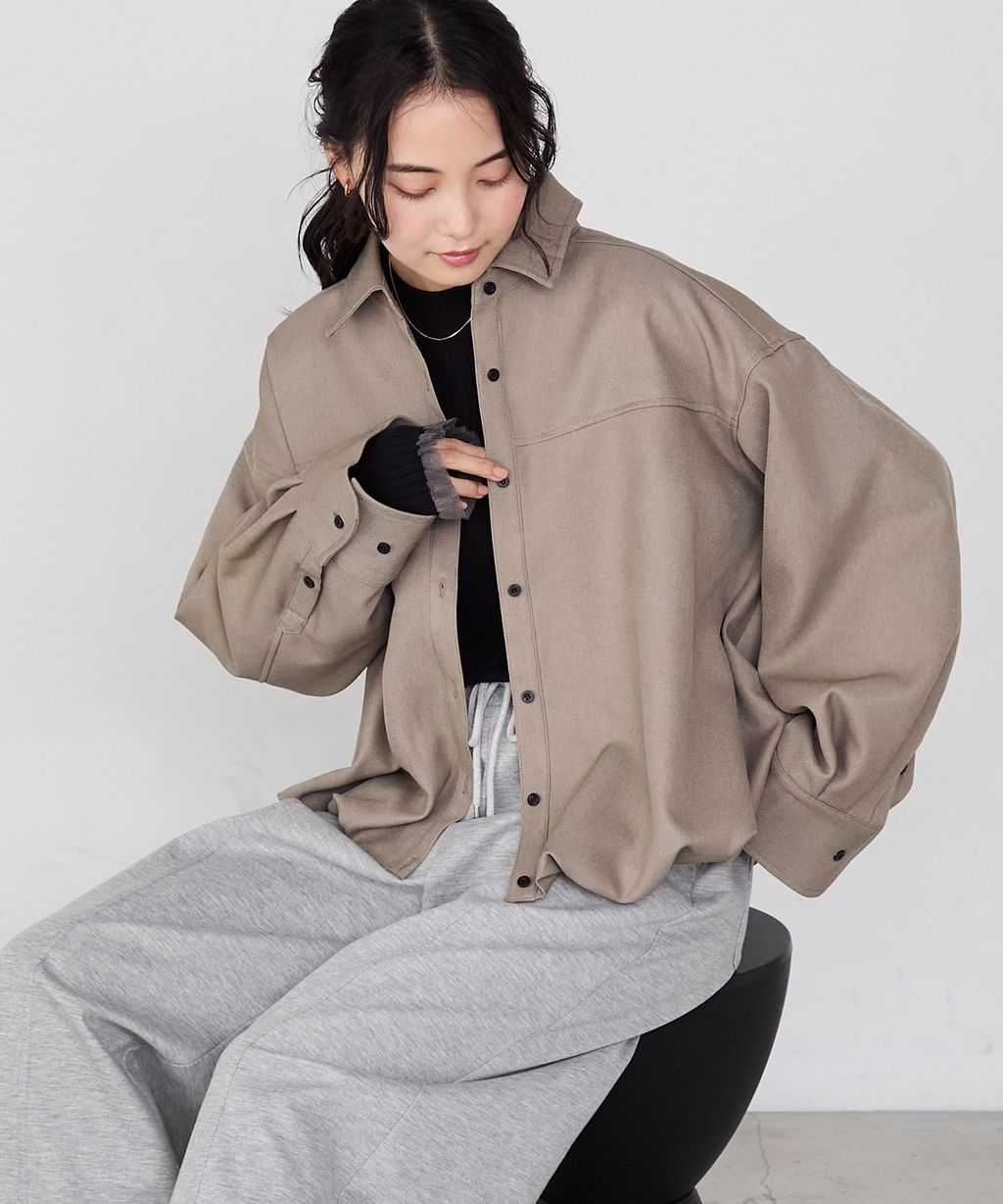 forksy. 立體澎裙下擺短版襯衫外套_56